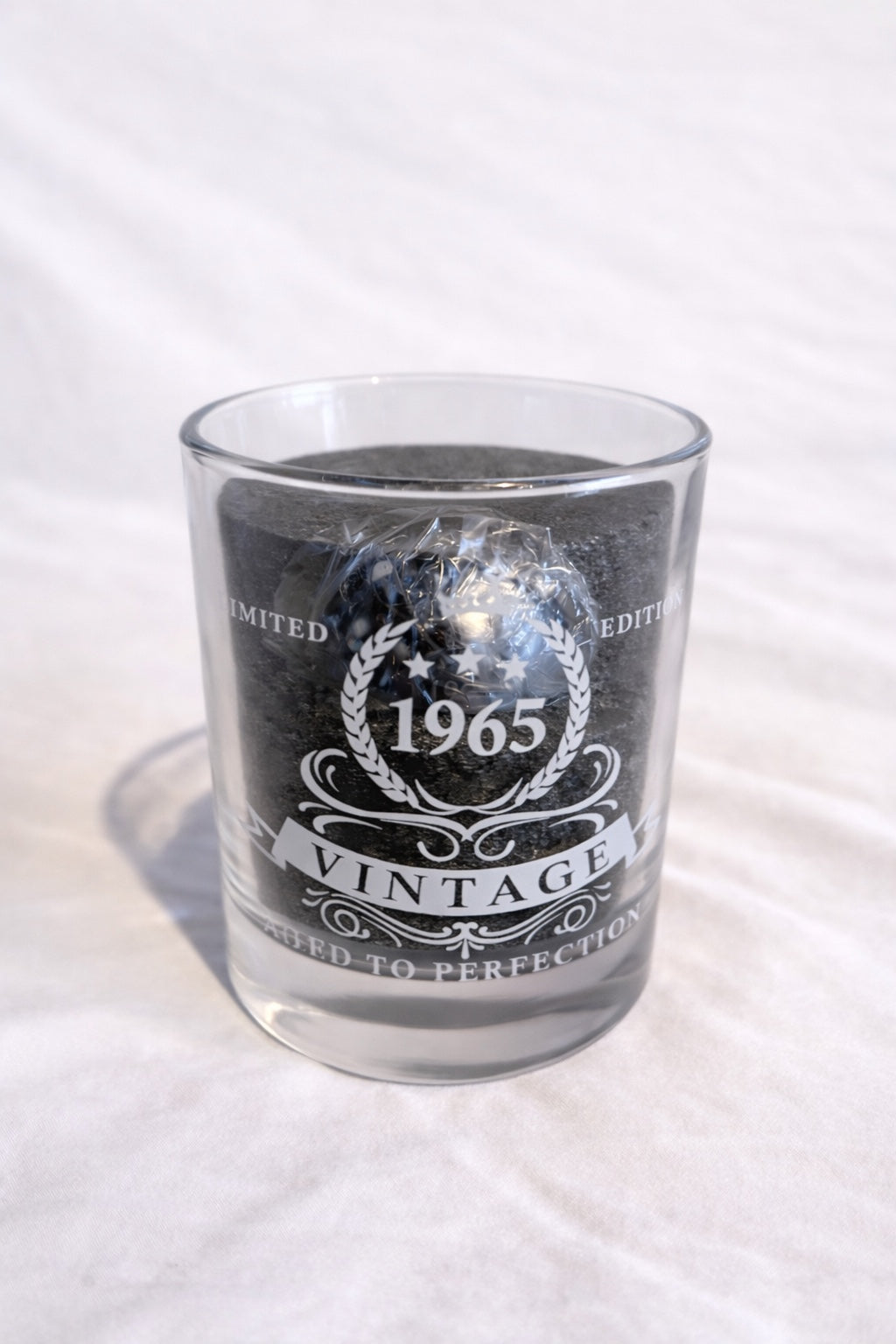 1965 vintage whisky glass with limited edition design
