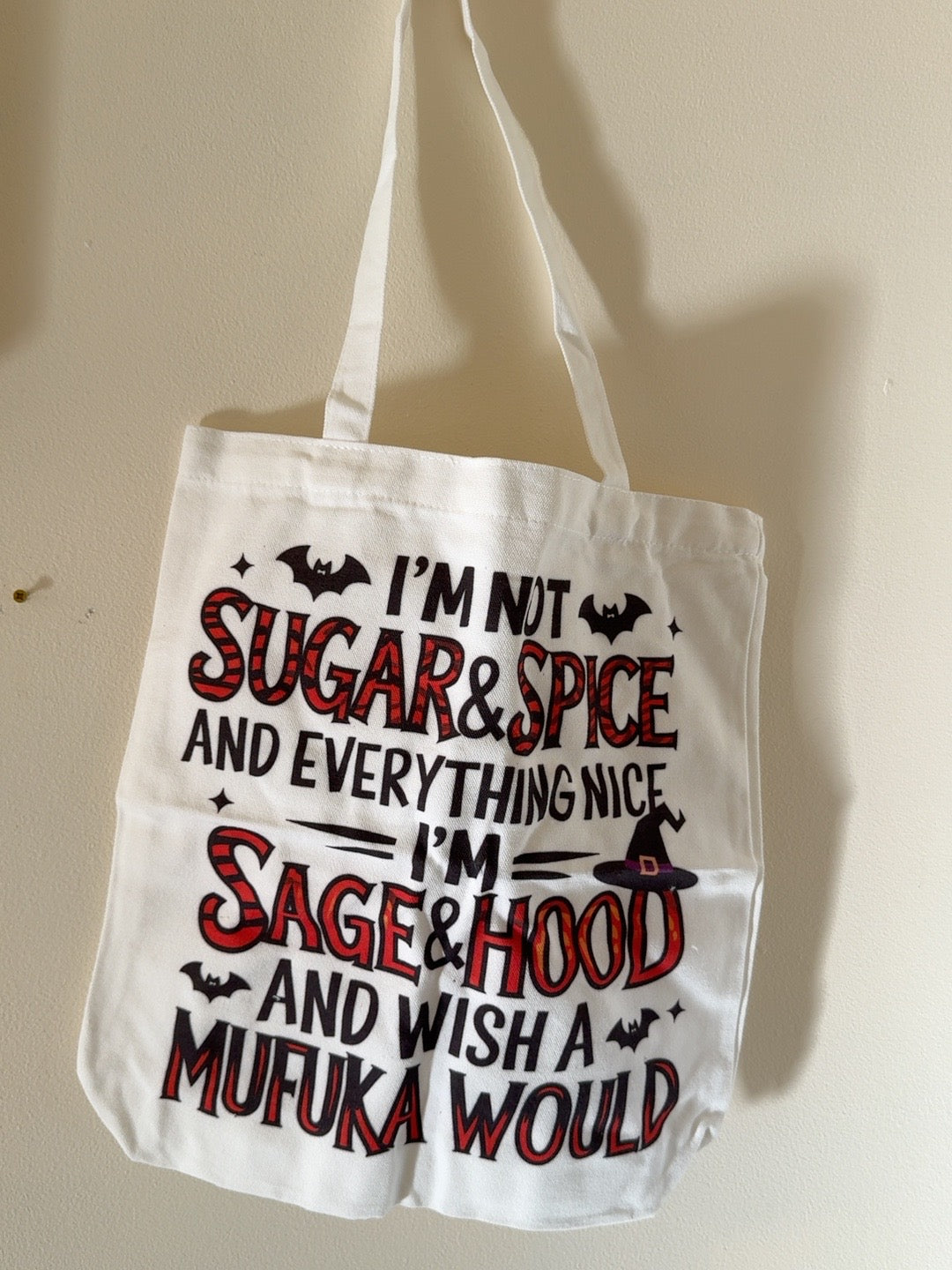 Sugar and spice Halloween tote bag
